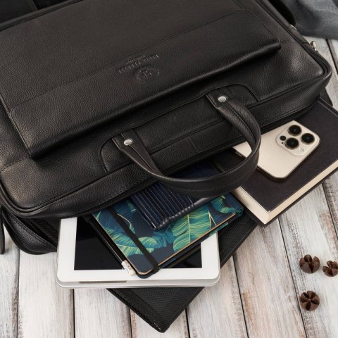 Torba męska skórzana A4 na laptopa podróżna na walizkę Paolo Peruzzi E-25-BL Torba męska skórzana A4 na laptopa podróżna na walizkę Paolo Peruzzi E-25-BL