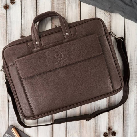 Torba męska skórzana na laptopa podróżna na walizkę Paolo Peruzzi E-25-BR Torba męska skórzana na laptopa podróżna na walizkę Paolo Peruzzi E-25-BR