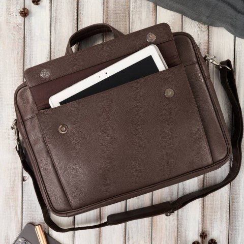 Torba męska skórzana na laptopa podróżna na walizkę Paolo Peruzzi E-25-BR Torba męska skórzana na laptopa podróżna na walizkę Paolo Peruzzi E-25-BR