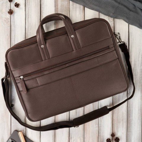 Torba męska skórzana na laptopa podróżna na walizkę Paolo Peruzzi E-25-BR Torba męska skórzana na laptopa podróżna na walizkę Paolo Peruzzi E-25-BR