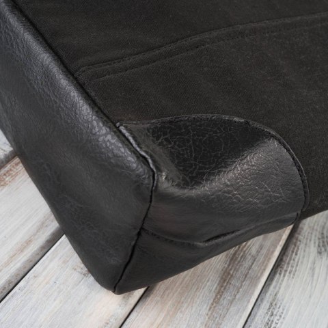 Torebka damska shopper duża czarna na ramię z dodatkową kosmetyczką wegańska Paolo Peruzzi E-23-BL Torebka damska shopper duża czarna na ramię z dodatkową kosmetyczką wegańska Paolo Peruzzi E-23-BL