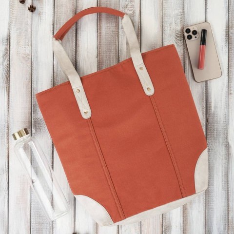 Torebka damska shopper duża na ramię pomarańczowa z dodatkową kosmetyczką wegańska Paolo Peruzzi E-23-OR Torebka damska shopper duża na ramię pomarańczowa z dodatkową kosmetyczką wegańska Paolo Peruzzi E-23-OR