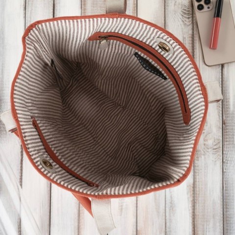 Torebka damska shopper duża na ramię pomarańczowa z dodatkową kosmetyczką wegańska Paolo Peruzzi E-23-OR Torebka damska shopper duża na ramię pomarańczowa z dodatkową kosmetyczką wegańska Paolo Peruzzi E-23-OR