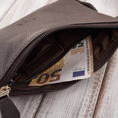 Torebka damska skórzana na ramię kompaktowa kopertówka brązowa Paolo Peruzzi SI-41-BR Torebka damska skórzana na ramię kompaktowa kopertówka brązowa Paolo Peruzzi SI-41-BR