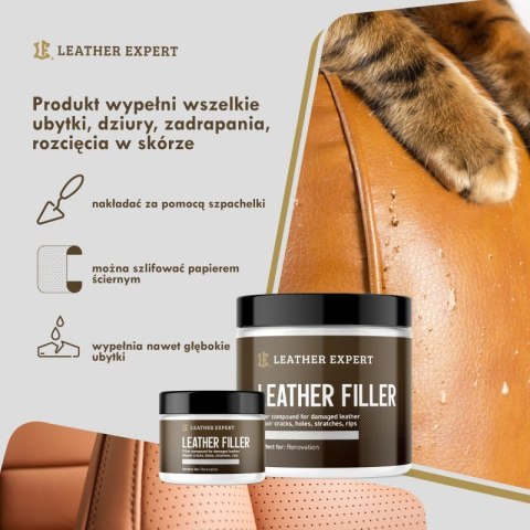 Leather Filler - szpachla do skóry w kolorze białym 25 ml Leather Expert LE-10-FW25 Leather Filler - szpachla do skóry w kolorze białym 25 ml Leather Expert LE-10-FW25