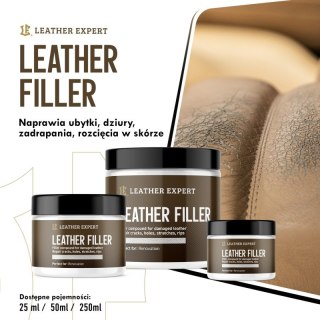 Leather Filler - szpachla do skóry w kolorze białym 250 ml Leather Expert LE-10-FW250