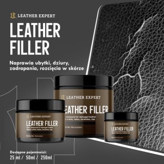 Leather Filler - szpachla do skóry w kolorze czarnym 50 ml Leather Expert LE-10-FB50