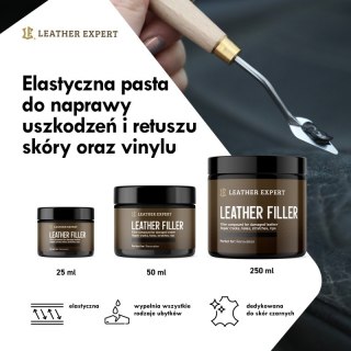 Leather Filler - szpachla do skóry w kolorze czarnym 50 ml Leather Expert LE-10-FB50