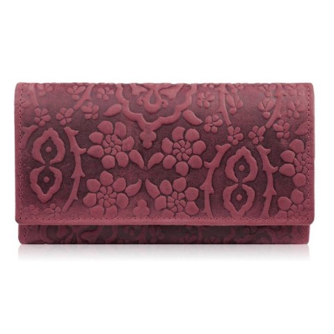 Portfel damski skórzany w kwiaty vintage duży różowy RFID Paolo Peruzzi T-111-HCH Portfel damski skórzany w kwiaty vintage duży różowy RFID Paolo Peruzzi T-111-HCH