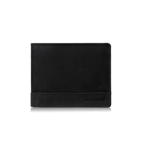 Portfel męski skórzany czarny vintage hunter pojemny RFID Brodrene G-103SH/BL Portfel męski skórzany czarny vintage hunter pojemny RFID Brodrene G-103SH/BL
