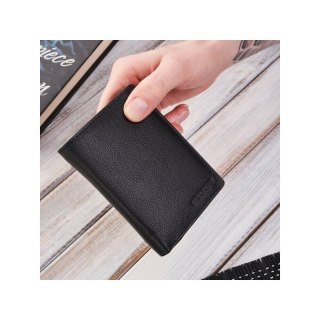 Portfel męski skórzany klasyczny czarny RFID Brodrene G-106MN/BL