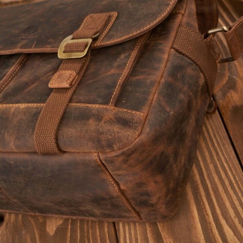 Torba męska na ramię skórzana brązowa vintage na laptopa duża Paolo Peruzzi T-81-HBR Torba męska na ramię skórzana brązowa vintage na laptopa duża Paolo Peruzzi T-81-HBR