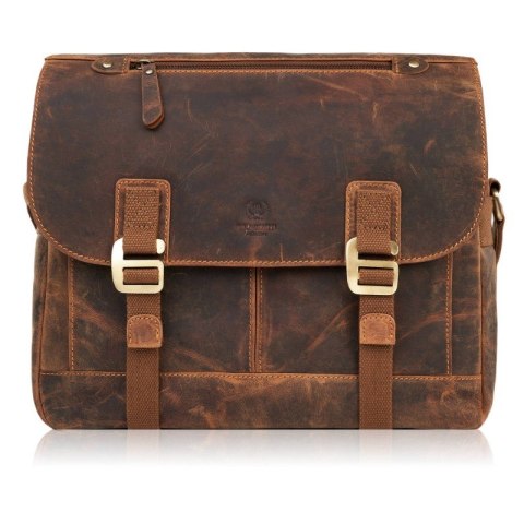 Torba męska na ramię skórzana brązowa vintage na laptopa duża Paolo Peruzzi T-81-HBR Torba męska na ramię skórzana brązowa vintage na laptopa duża Paolo Peruzzi T-81-HBR