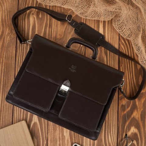 Torba męska na ramię skórzana do pracy aktówka na dokumenty i laptopa brązowa Paolo Peruzzi T-122-BR Torba męska na ramię skórzana do pracy aktówka na dokumenty i laptopa brązowa Paolo Peruzzi T-122-BR