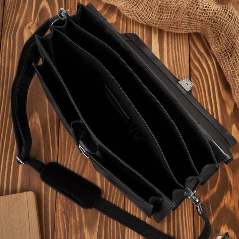 Torba męska na ramię skórzana do pracy aktówka na dokumenty i laptopa czarna Paolo Peruzzi T-122-BL Torba męska na ramię skórzana do pracy aktówka na dokumenty i laptopa czarna Paolo Peruzzi T-122-BL