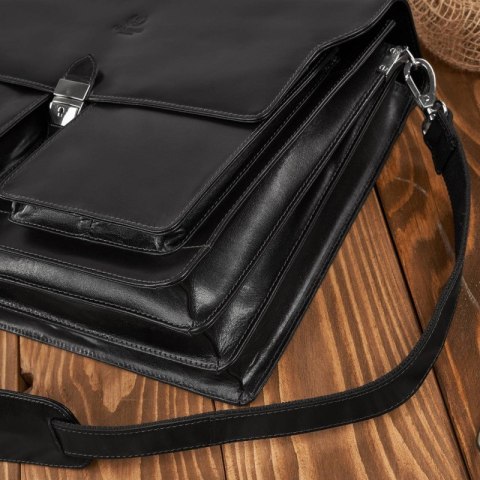 Torba męska na ramię skórzana do pracy aktówka na dokumenty i laptopa czarna Paolo Peruzzi T-122-BL Torba męska na ramię skórzana do pracy aktówka na dokumenty i laptopa czarna Paolo Peruzzi T-122-BL