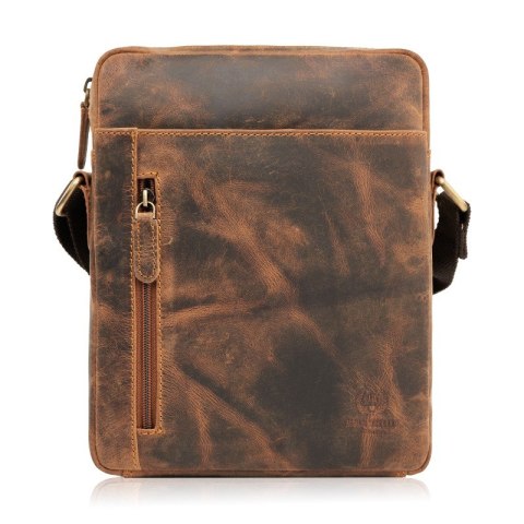 Męska brązowa skórzana torba na ramię w stylu vintage Paolo Peruzzi T-119-HBR Męska brązowa skórzana torba na ramię w stylu vintage Paolo Peruzzi T-119-HBR