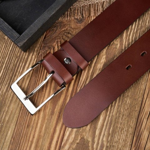 Pasek męski skórzany brązowy szeroki 130 cm ze srebrną klamrą Paolo Peruzzi PG-05-BRS-130 Pasek męski skórzany brązowy szeroki 130 cm ze srebrną klamrą Paolo Peruzzi PG-05-BRS-130