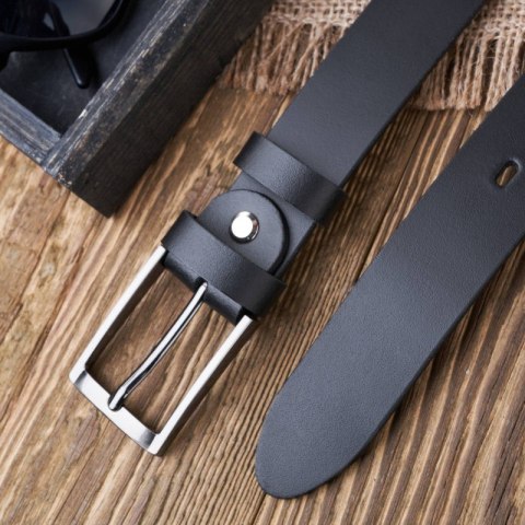 Pasek męski skórzany czarny 110 cm ze srebrną klamrą Paolo Peruzzi PG-03-BLBL-110 Pasek męski skórzany czarny 110 cm ze srebrną klamrą Paolo Peruzzi PG-03-BLBL-110