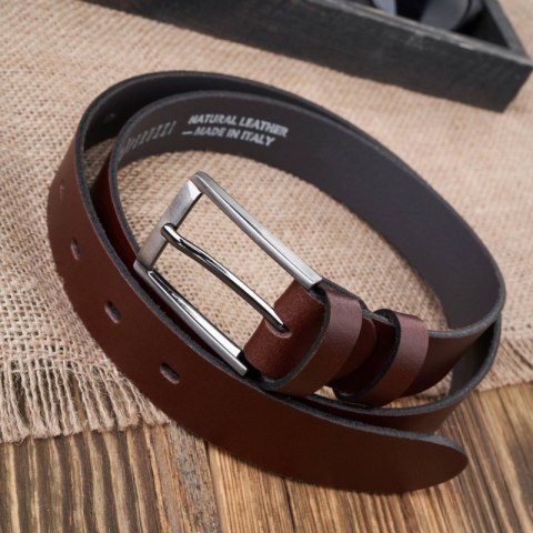 Pasek męski skórzany do jeansów brązowy klasyczny 110 cm Paolo Peruzzi PG-03-BRBL-110 Pasek męski skórzany do jeansów brązowy klasyczny 110 cm Paolo Peruzzi PG-03-BRBL-110