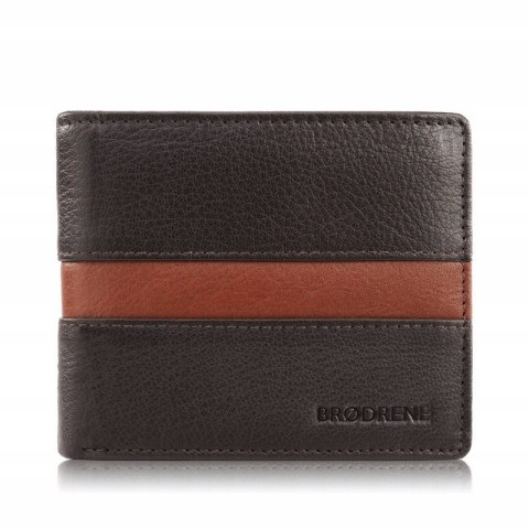 Portfel męski skórzany elegancki mały klasyczny brązowy Brodrene G-95MN/BR Portfel męski skórzany elegancki mały klasyczny brązowy Brodrene G-95MN/BR
