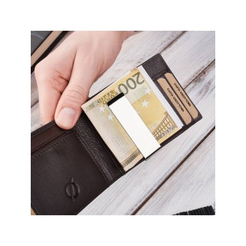 Portfel męski skórzany slim mały czarno-brązowy RFID Brodrene G-11-BLBR Portfel męski skórzany slim mały czarno-brązowy RFID Brodrene G-11-BLBR