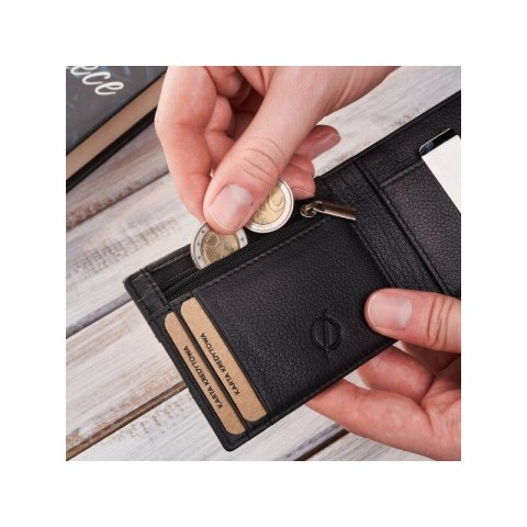 Portfel męski skórzany slim mały czarny RFID Brodrene G-11-BL Portfel męski skórzany slim mały czarny RFID Brodrene G-11-BL