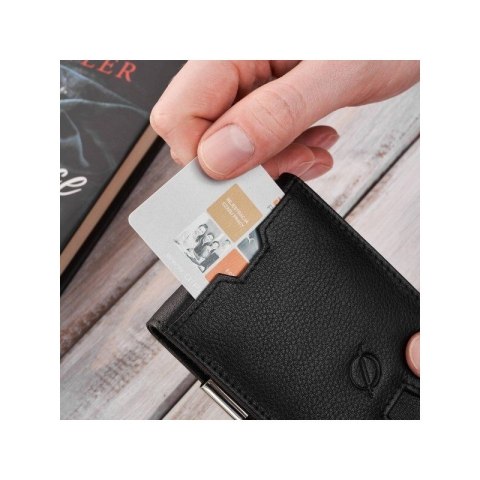 Portfel męski skórzany slim mały czarny RFID Brodrene G-11-BL Portfel męski skórzany slim mały czarny RFID Brodrene G-11-BL