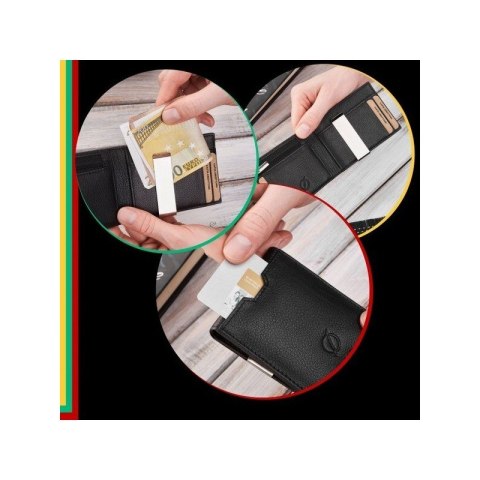 Portfel męski skórzany slim mały czarny RFID Brodrene G-11-BL Portfel męski skórzany slim mały czarny RFID Brodrene G-11-BL