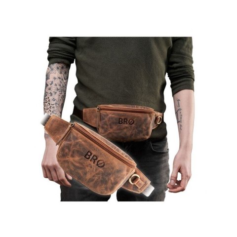 Saszetka męska skórzana nerka vintage na pas Brodrene G-18SH/BR Saszetka męska skórzana nerka vintage na pas Brodrene G-18SH/BR