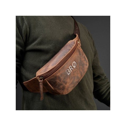 Saszetka męska skórzana nerka vintage na pas Brodrene G-18SH/BR Saszetka męska skórzana nerka vintage na pas Brodrene G-18SH/BR