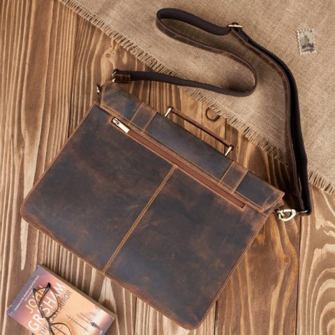 Torba męska na ramię skórzana aktówka vintage brązowa Paolo Peruzzi T-99-HBR Torba męska na ramię skórzana aktówka vintage brązowa Paolo Peruzzi T-99-HBR