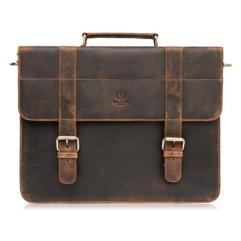 Torba męska na ramię skórzana aktówka vintage brązowa Paolo Peruzzi T-99-HBR Torba męska na ramię skórzana aktówka vintage brązowa Paolo Peruzzi T-99-HBR
