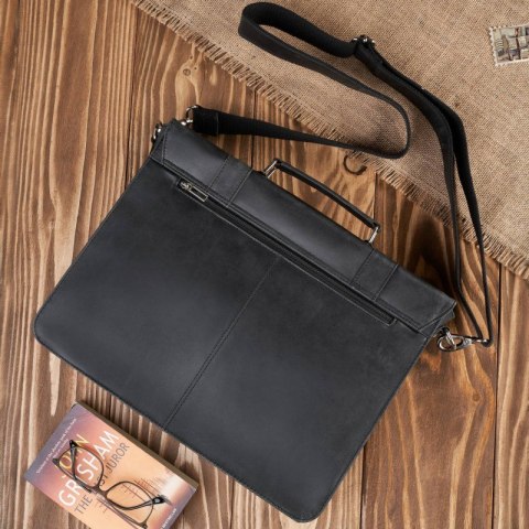 Torba męska na ramię skórzana aktówka vintage czarna Paolo Peruzzi T-99-HBL Torba męska na ramię skórzana aktówka vintage czarna Paolo Peruzzi T-99-HBL