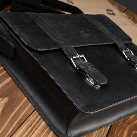 Torba męska na ramię skórzana aktówka vintage czarna Paolo Peruzzi T-99-HBL Torba męska na ramię skórzana aktówka vintage czarna Paolo Peruzzi T-99-HBL