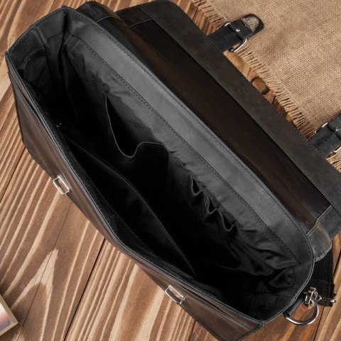 Torba męska na ramię skórzana aktówka vintage czarna Paolo Peruzzi T-99-HBL Torba męska na ramię skórzana aktówka vintage czarna Paolo Peruzzi T-99-HBL