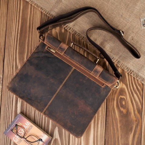 Torba męska na ramię skórzana vintage brązowa Paolo Peruzzi T-100-HBR Torba męska na ramię skórzana vintage brązowa Paolo Peruzzi T-100-HBR