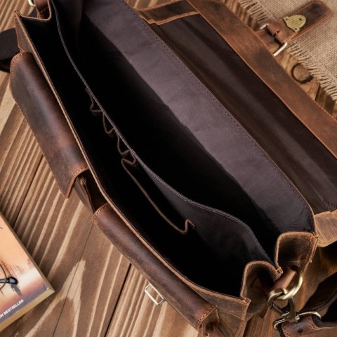 Torba męska na ramię skórzana vintage brązowa Paolo Peruzzi T-100-HBR Torba męska na ramię skórzana vintage brązowa Paolo Peruzzi T-100-HBR