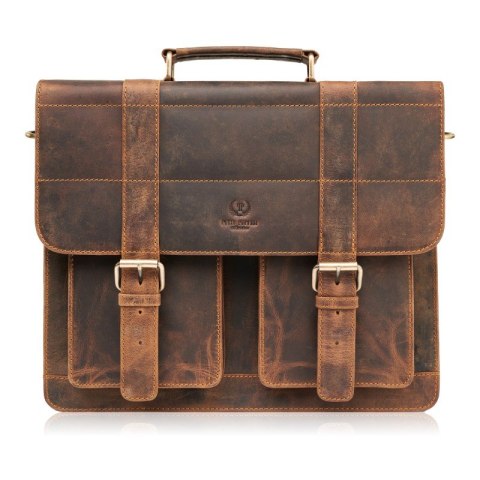 Torba męska na ramię skórzana vintage brązowa Paolo Peruzzi T-100-HBR Torba męska na ramię skórzana vintage brązowa Paolo Peruzzi T-100-HBR
