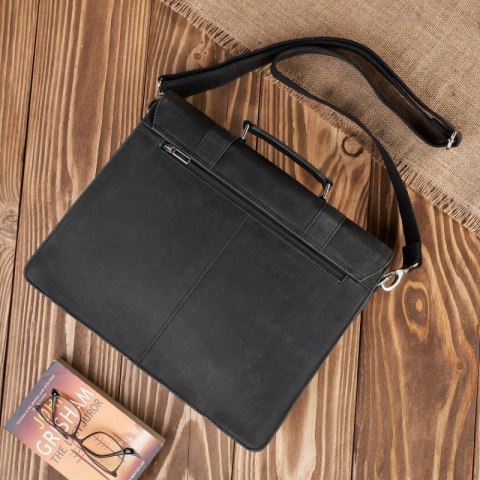 Torba męska na ramię skórzana vintage czarna Paolo Peruzzi T-100-HBL Torba męska na ramię skórzana vintage czarna Paolo Peruzzi T-100-HBL