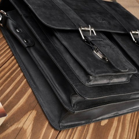 Torba męska na ramię skórzana vintage czarna Paolo Peruzzi T-100-HBL Torba męska na ramię skórzana vintage czarna Paolo Peruzzi T-100-HBL