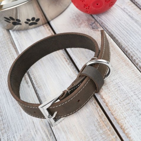 Obroża dla psa skórzana w stylu vintage brązowa rozmiar. S/M Petsome 21P02S Obroża dla psa skórzana w stylu vintage brązowa rozmiar. S/M Petsome 21P02S