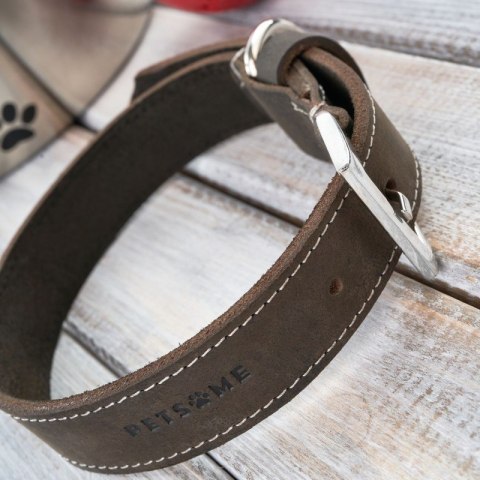 Obroża dla psa skórzana w stylu vintage brązowa rozmiar. S/M Petsome 21P02S Obroża dla psa skórzana w stylu vintage brązowa rozmiar. S/M Petsome 21P02S