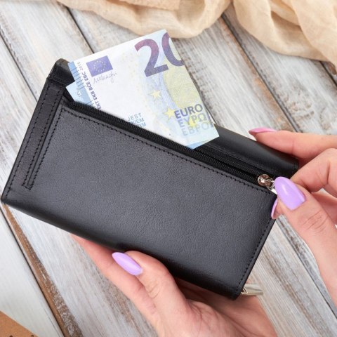 Portfel damski duży skórzany RFID Brodrene G-32-BL Portfel damski duży skórzany RFID Brodrene G-32-BL