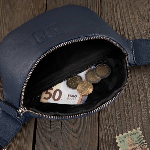 Saszetka damska skórzana nerka granatowa Paolo Peruzzi T-97-DB Saszetka damska skórzana nerka granatowa Paolo Peruzzi T-97-DB