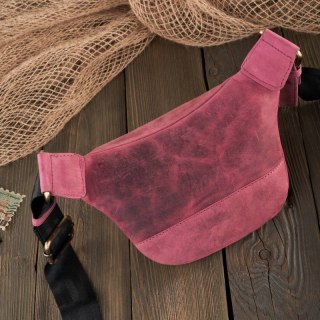 Saszetka damska skórzana nerka w stylu vintage różowa Paolo Peruzzi T-97-HCH