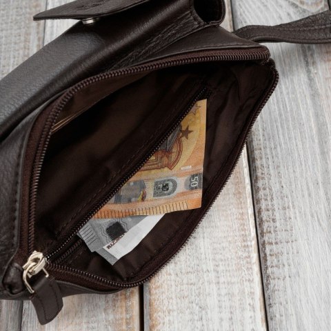 Saszetka męska skórzana do ręki brązowa Paolo Peruzzi T-90-BR Saszetka męska skórzana do ręki brązowa Paolo Peruzzi T-90-BR