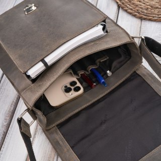 Torba męska na ramię skórzana vintage Paolo Peruzzi T-91-GRE