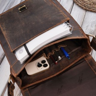 Torba męska na ramię skórzana vintage Paolo Peruzzi T-91-HBR