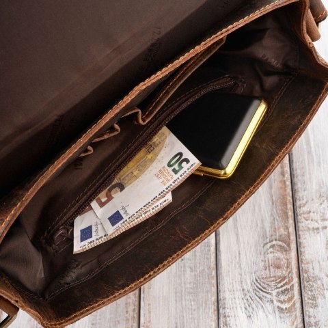 Torba męska na ramię skórzana vintage Paolo Peruzzi T-91-HBR Torba męska na ramię skórzana vintage Paolo Peruzzi T-91-HBR